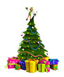 Illustration: Elf On Christmas Tree Elf On Christmas Tree