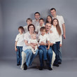 Large family portrait, studio