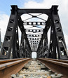 Old railway bridge in low angle view