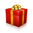 Geschenk, Weihnachtsgeschenk, Paket, Päckchen, Rot, Gold, 3D