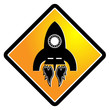 Rocket sign, vector illustration