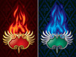 Fiery banners