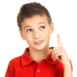 Portrait of cheerful boy with good idea