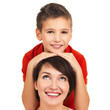 Portrait of a happy young mother with son