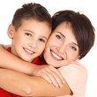 Portrait of a happy young mother with son