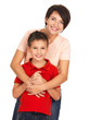 Happy young mother with son