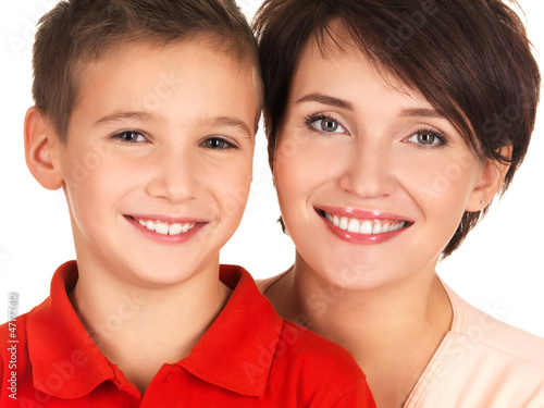 Photo: Portrait of a happy young mother with son Portrait of a happy young mother with son