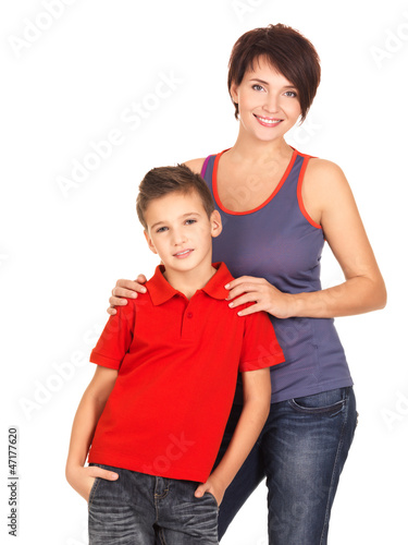 Photo: Happy young mother with son Happy young mother with son