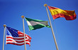 Banderas de España, Estados Unidos y Andalucía