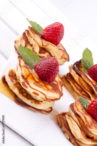 Photo: pancakes with strawberry pancakes with strawberry