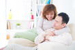 Asian couple having sweet talk