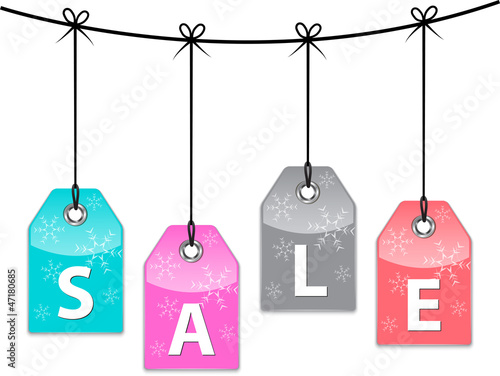 Vector: Christmas sale price tags Christmas sale price tags