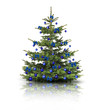Weihnachtsbaum mit Blauen Kugeln