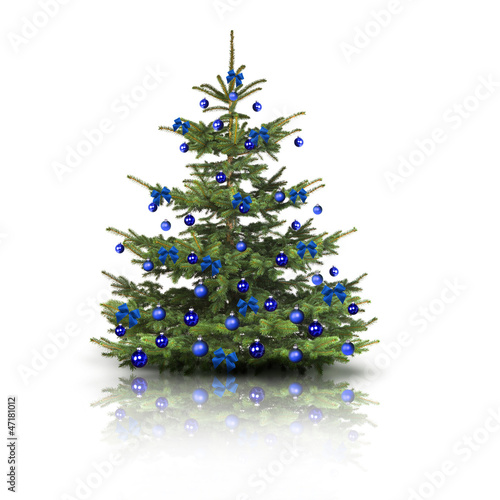 Photo: Weihnachtsbaum mit Blauen Kugeln Weihnachtsbaum mit Blauen Kugeln
