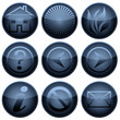 glossy icon blau