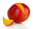 Ripe appetizing mango isolated on white