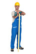 Workman with a cordless drill