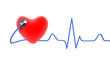 Red heart with a stethoscope