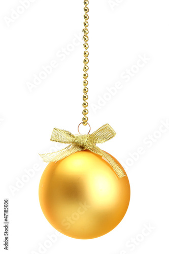 Photo: beautiful christmas ball, isolated on white beautiful christmas ball, isolated on white
