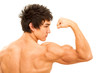 Close up of man's arm showing biceps