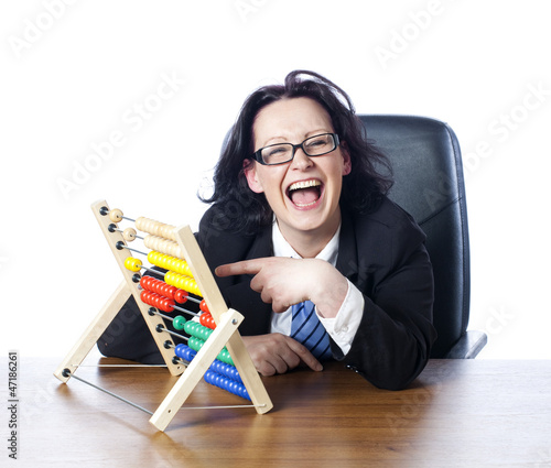 Photo: funny business woman laughing loud funny business woman laughing loud