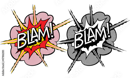 Vector: Cartoon explosion pop-art style Cartoon explosion pop-art style
