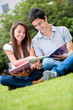 Couple of students outdoors