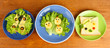 fun food for kids on wooden background