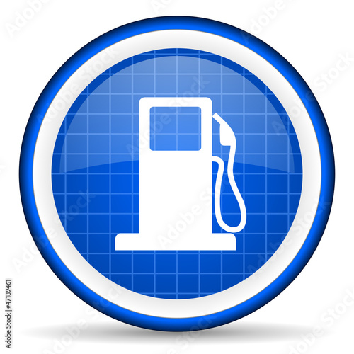 Illustration: fuel blue glossy icon on white background fuel blue glossy icon on white background