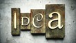 Idea concept with vintage letterpress