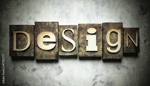 Illustration: Design concept with vintage letterpress Design concept with vintage letterpress