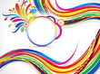 abstract colorful wave background with floral