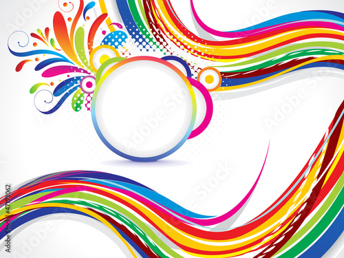 Vector: abstract colorful wave background with floral abstract colorful wave background with floral