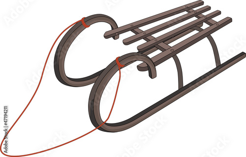 Vector: Sledge. Cartoon Sledge. Cartoon