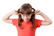 Photo: Little girl covered his ears Little girl covered his ears