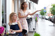 two beautiful young girls in summer outfit