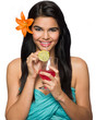 Gorgeous Woman with Tropical Drink