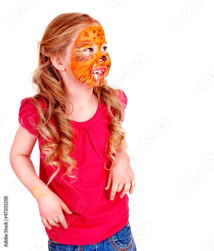 Photo: Children with paint of face. Children with paint of face.