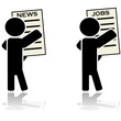 Man reading news and looking for a job