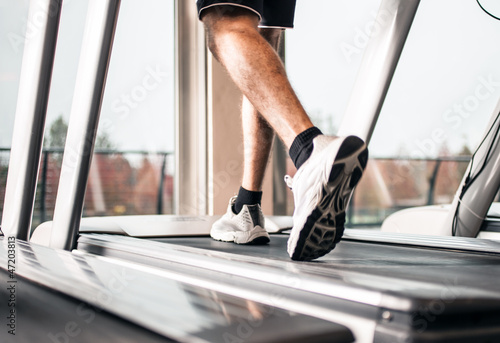 Photo: Man running on a treadmill Man running on a treadmill