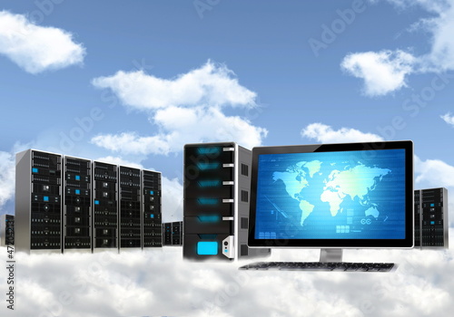 Illustration: Cloud Computing Server Concept Cloud Computing Server Concept