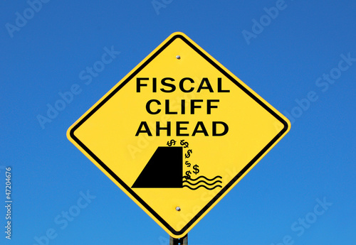 Photo: Fiscal cliff sign Fiscal cliff sign