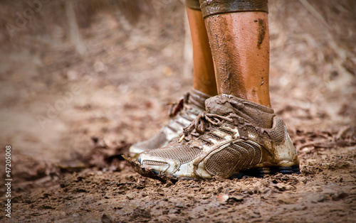 Photo: Mud race runner's muddy feet Mud race runner's muddy feet