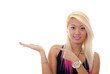 Woman showing empty space