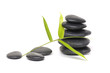 stacked stone with bamboo