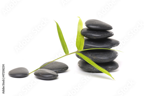Photo: stacked stone with bamboo stacked stone with bamboo