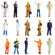 Group of workers people set.