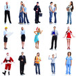 Foto: Group of workers people set. Group of workers people set.