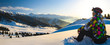 Sport man in snowy mountains