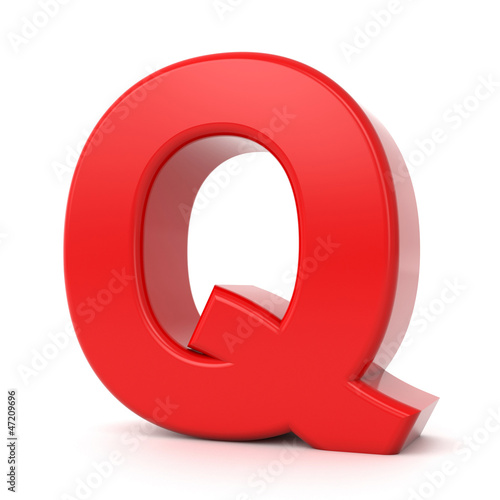 Illustration: 3d shiny red letter collection - Q 3d shiny red letter collection - Q